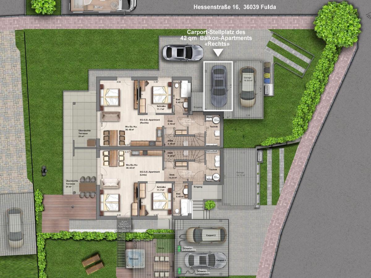 פולדה -Neubau- 42 Qm Balkon-Apartment מראה חיצוני תמונה